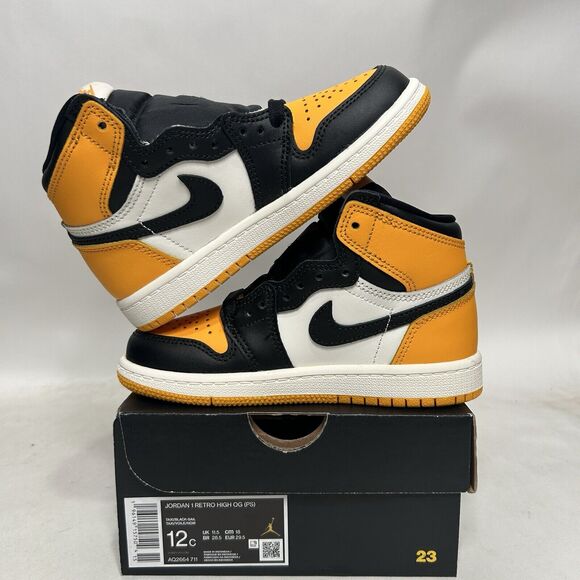 Nike Jordan 1 Retro High OG PS “Taxi/Black Sail” 2024 - Picture 3 of 5